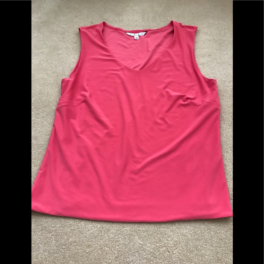CABI vintage V-neck sleeveless top. Pink. Size M